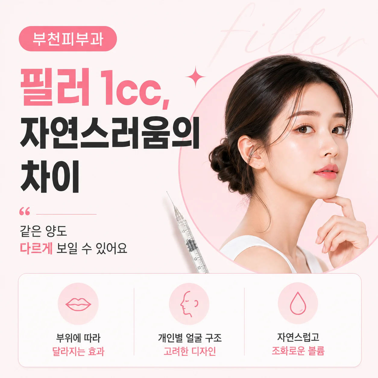 필러 1cc, 같은 양이면 변화도 같을까요?